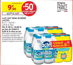 Intermarché Hyper Lactel LAIT UHT DEMI-ÉCRÉMÉ offre