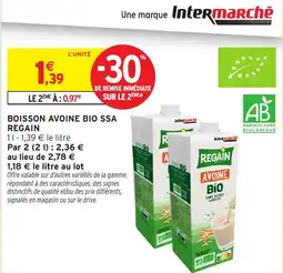 Intermarché Hyper REGAIN BOISSON AVOINE BIO offre