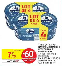 Intermarché Hyper Petit Navire Thon entier au naturel offre