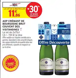 Intermarché Hyper Couvent des Visitandines Crémant de Bourgogne Brut offre