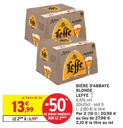 Intermarché Hyper Leffe Bière d'abbaye blonde offre