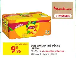 Intermarché Hyper Lipton Boisson au thé pêche offre