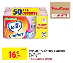 Intermarché Hyper Lotus Papier hygiénique confort rose offre