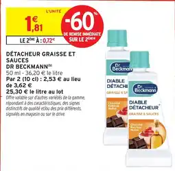 Intermarché Hyper Dr Beckmann Détacheur Graisse et Sauces offre