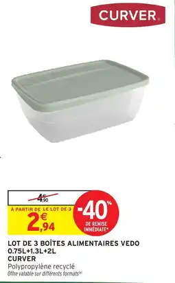 Intermarché Hyper CURVER BOÎTES ALIMENTAIRES VEDO offre