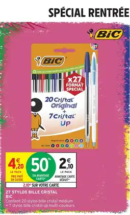 Intermarché Hyper BIC Stylos bille cristal offre