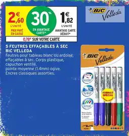 Intermarché Hyper BIC Velleda Feutres effaçables à sec offre
