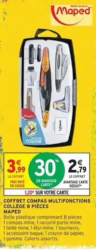 Intermarché Hyper Maped COFFRET COMPAS MULTIFONCTIONS COLLÈGE 8 PIÈCES offre