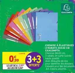 Intermarché Hyper EXACOMPTA Chemise à élastiques offre