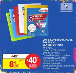 Intermarché Hyper Clairefontaine CAHIER KOVERBOOK offre