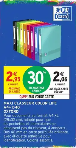 Intermarché Hyper OXFORD MAXI CLASSEUR COLOR LIFE offre