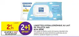 Intermarché Hyper MIXA LINGETTES HYPOALLERGENIQUE AU LAIT DE TOILETTE offre