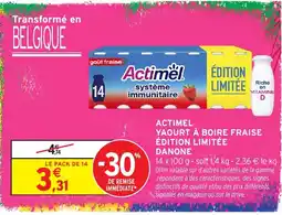 Intermarché Hyper Actimel yaourt à boire fraise offre