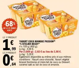 E.Leclerc ATELIER DESSY YAOURT COCO MANGUE PASSION offre
