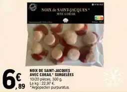 E.Leclerc SURGELÉ NOIX DE SAINT-JACQUES AVEC CORAIL offre