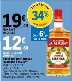 E.Leclerc MAISON LA MAUNY RHUM ARRANGÉ ANANAS offre