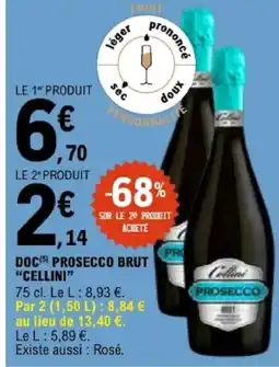 E.Leclerc Cellini Doc prosecco brut offre