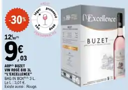 E.Leclerc L'Excellence Aop buzet vin rose bib offre
