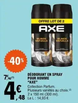 E.Leclerc AXE DÉODORANT EN SPRAY POUR HOMME offre