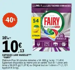 E.Leclerc FAIRY CAPSULES LAVE VAISSELLE offre
