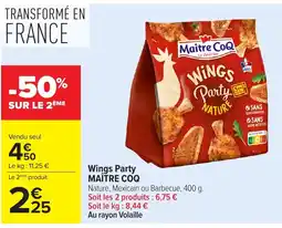 Carrefour Market MAÎTRE COQ Wings Party offre