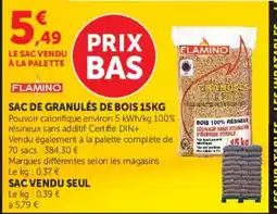 Hyper U Flamino sac de granulés de bois offre