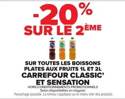 Carrefour Market Tropical sur toutes les boissons plates aux fruits carrefour classic et sensation offre