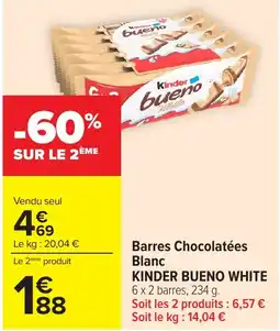 Carrefour Market Kinder Bueno White offre