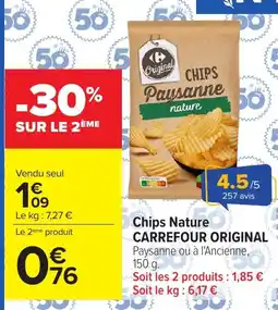 Carrefour Market Carrefour Original Chips Paysanne nature offre