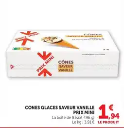 Hyper U CÔNES GLACES SAVEUR VANILLE offre