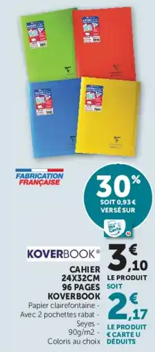 Hyper U KOVERBOOK CAHIER offre