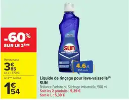 Carrefour Market SUN Liquide de rinçage pour lave-vaisselle offre