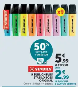 Hyper U STABILO SURLIGNEURS offre