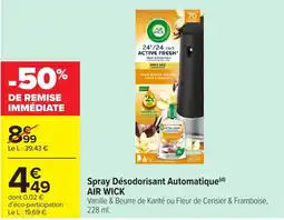 Carrefour Market AIR WICK Spray Désodorisant Automatique offre