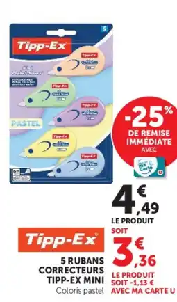 Hyper U Tipp-Ex 5 rubans correcteurs Tipp-Ex Mini offre