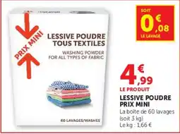 Super U LESSIVE POUDRE offre
