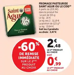 Hyper U Saint Agur Fromage Pasteurise offre