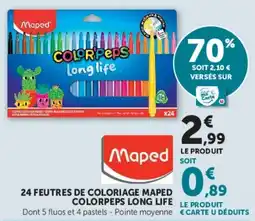 Super U Maped 24 feutres de coloriage colorpeps long life offre