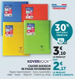 Super U KOVERBOOK CAHIER 24X32CM offre
