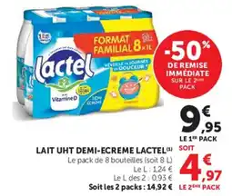 Hyper U Lactel Lait UHT Demi-Écreme offre