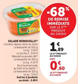 Super U Bonduelle Carottes râpées offre