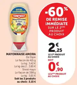 Super U AMORA Mayonnaise offre