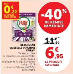 Super U FAIRY DETERGENT VAISSELLE MACHINE offre
