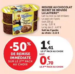 Super U La Laitière Mousse au chocolat offre