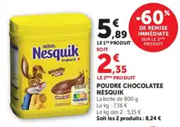 Super U Nesquik Poudre Chocolatée offre