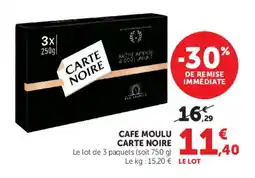 Super U CARTE NOIRE CAFE MOULU offre