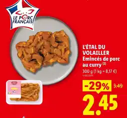 Lidl Boucher Emincés de porc offre