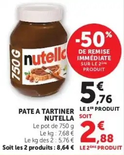 Hyper U Nutella Pate a tartiner offre