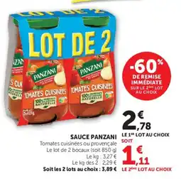 Hyper U PANZANI Tomates cuisinées offre