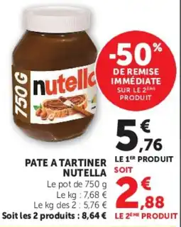 Super U Nutella Pate a tartiner offre